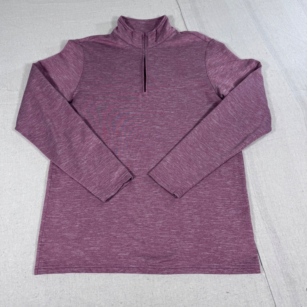 Criquet Quarter Zip Pullover Mens Medium Maroon‎ Heather Excellent Performance M
